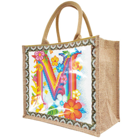 5D Diamond Art Painting Tote Bag Kit, DIY Painting Handbag Kits, Art Bag for Home Organizer (Single Side Dot Diamond)-M-1 WoodArtSupply