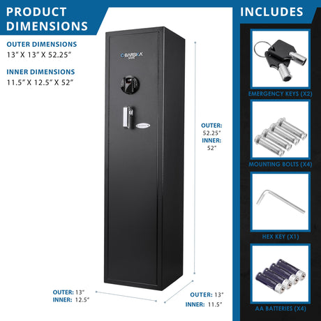Barska Quick and Easy Dual Access Digital Biometric Fingerprint & Keypad Code Rifle Firearm and Long Gun Safe for Home - 11 Position BARSKA