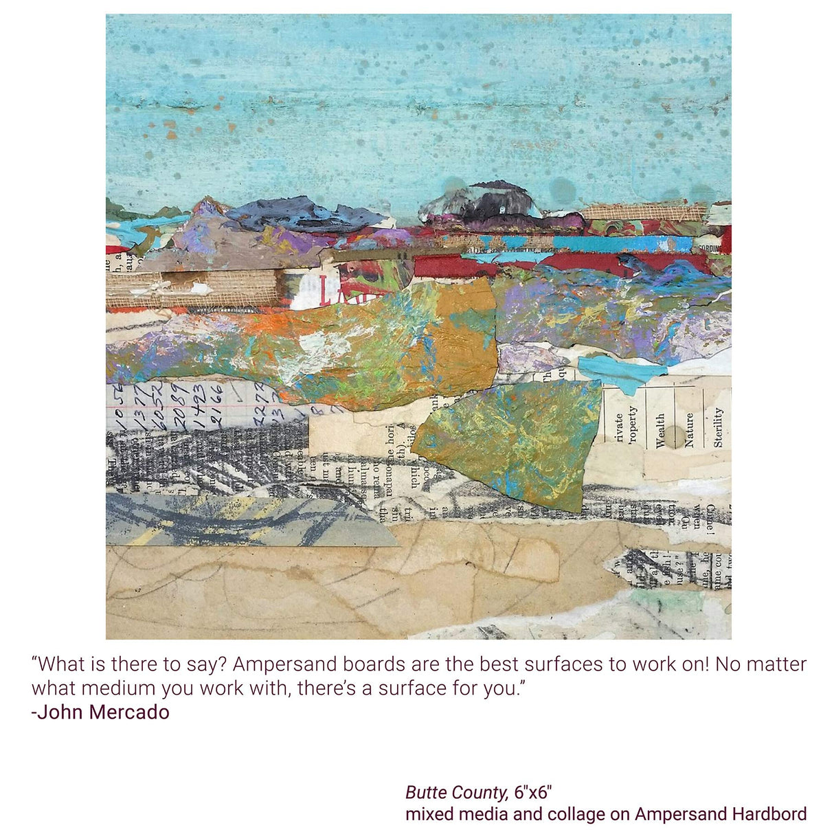 Ampersand Art Supply Hardboard Wood Painting Panel: Museum Series Hardbord, 12" x 16", 1/8 Inch Flat Profile Ampersand Art Supply