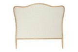 Creative Co-Op, Natural, Queen Modern Farmhouse Solid Oak Wood Headboard with Linen Upholstery, Beige Creative Co-Op