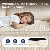 PHI VILLA Cloud Modular Couches Sets, 2 Pieces Comfy Sectional Sofa Set with Loveseat, 5-Seater Upholstered Couch for Living Room, Corduroy, Beige PHI VILLA