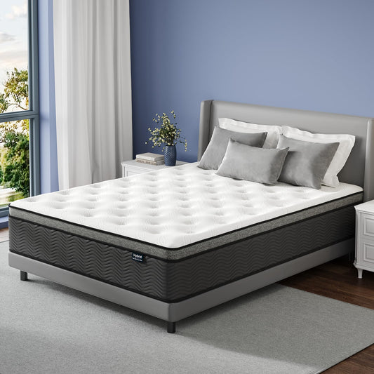 Twin Mattress, 14 Inch Hybrid Mattress in a Box with Memory Foam, Individually Pocket Spring for Motion Isolation & Edge Support, Medium Firm, Fiberglass-Free, Pressure Relief, Cool Sleep CertiPUR-US