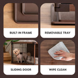 IRIS USA Furniture-Style Wooden Enclosed Pet Crate for Small Medium Dog, Dark Brown IRIS USA, Inc.