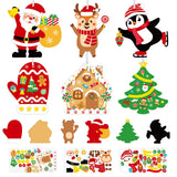 DIY Christmas Craft Kits for Kids, 24Pcs Christmas Tree Ornaments Hanging Craft DIY Santa Claus Gingerbread House Crafts Kit Christmas Penguins Reindeer Gloves Christmas Tree Crafts for Kids (24Pcs) COCHIE