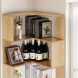 Modern 5-Tier Corner Bookshelf by tonchean - 69" Tall Free-Standing Wooden Storage Solution for Home & Office tonchean