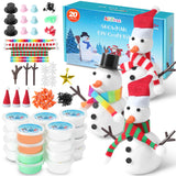 ARTPAR 20 Pack Modeling Clay DIY Snowman Kit,Air Dry Clay Snowman Crafts for Kids,Christmas Stocking Stuffers for Kids,Christmas Crafts Xmas Gift ARTPAR
