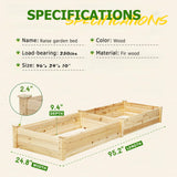 Brightpeak 8 FT Outdoor Wooden Raised Garden Bed, Elevated Planting Planter Box Kit for Flowers/Vegetables/Herbs in Backyard/Patio/Outdoor, Natural Brightpeak