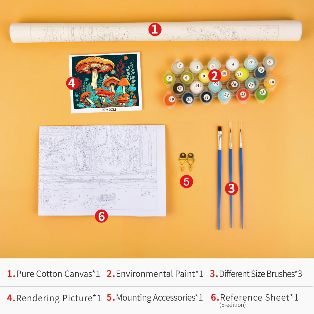 Paint by Numbers Colorful Mushroom Moon Paint by Number for Adults Drawing Paintwork with Paintbrushes Adult Paint by Number Kits on Canvas Easy Paint by Numbers for Kids Art Crafts 16x20 Inch Generic