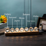 3d Crystal Ball Solar System Crystal Ball with Led Lamp Base - Best Birthday Science Gifts For Man Teacher Boy Kids Girls Men - Galaxy Jupiter Saturn Moon Earth Solar System Space Astronomy Gifts Qianwei