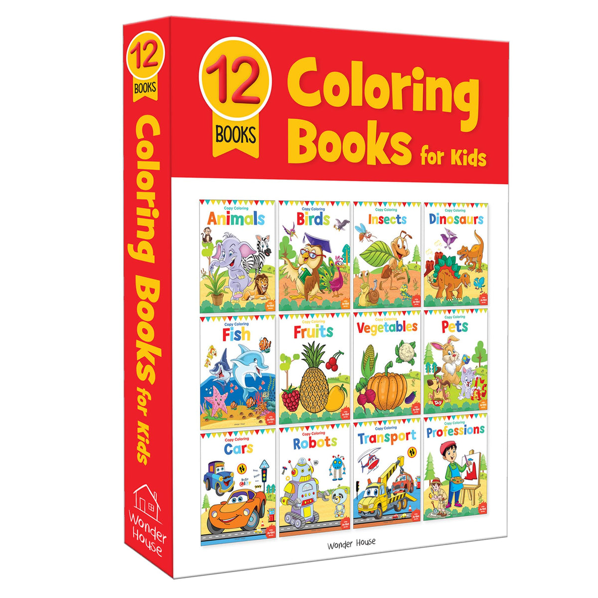 Coloring Books Boxset: Pack of 12 Copy Color Books For Children (Creative Crayons) Wonder House