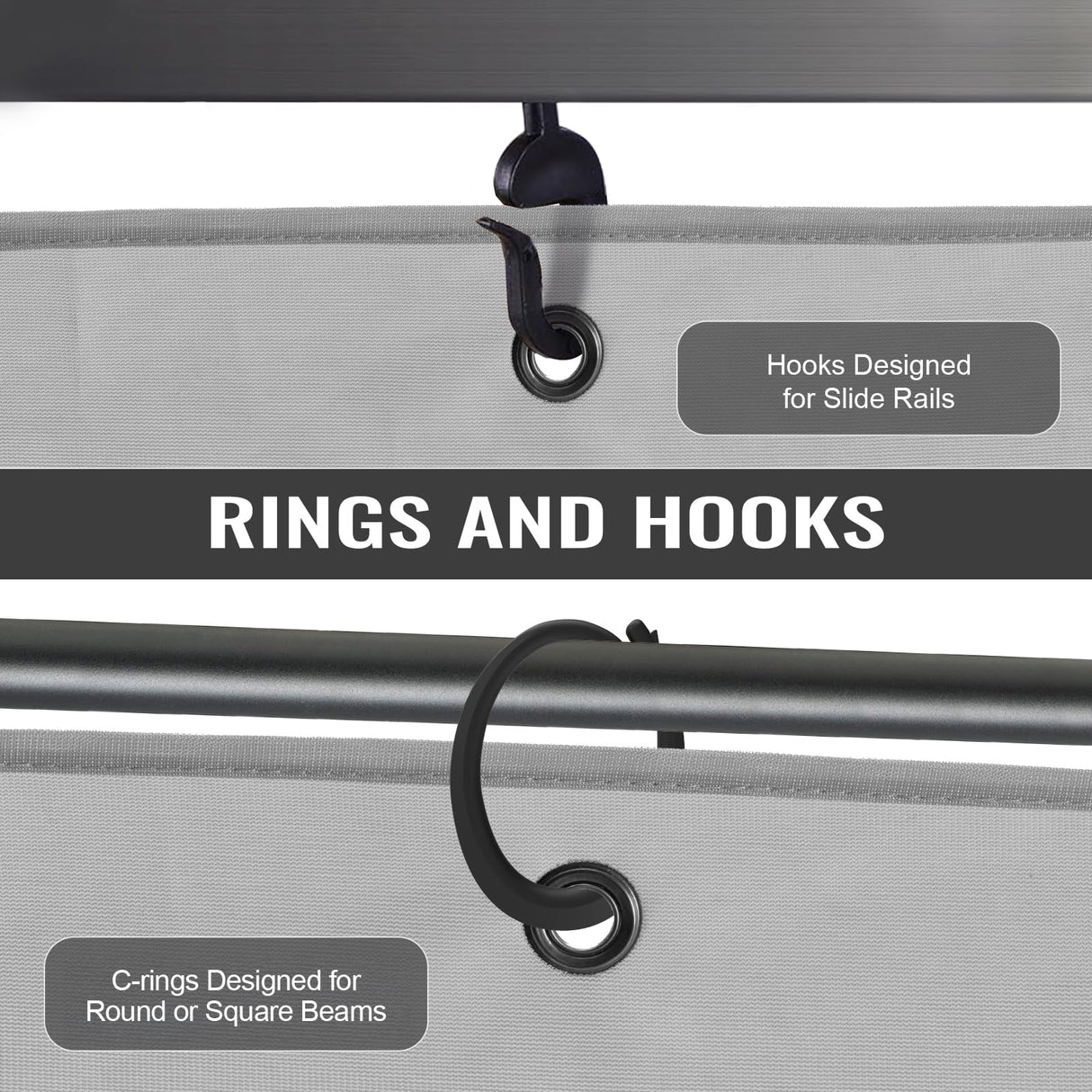 COWVIE Gazebo Replacement Netting Screen, 12' x 16' Universal Gazebo 4-Panel Mosquito Sidewalls with Double Zippers for Outdoor Patio (Only Netting) COWVIE