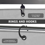 COWVIE Gazebo Replacement Netting Screen, 12' x 16' Universal Gazebo 4-Panel Mosquito Sidewalls with Double Zippers for Outdoor Patio (Only Netting) COWVIE