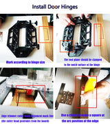 Aluminum Alloy Door Hinge Jig ，Door Hinge Hole Woodworking Hole Opener Slotting Locator ，Hinges for Wood Cabinet Kitchen Door Lock Installation ZMURED