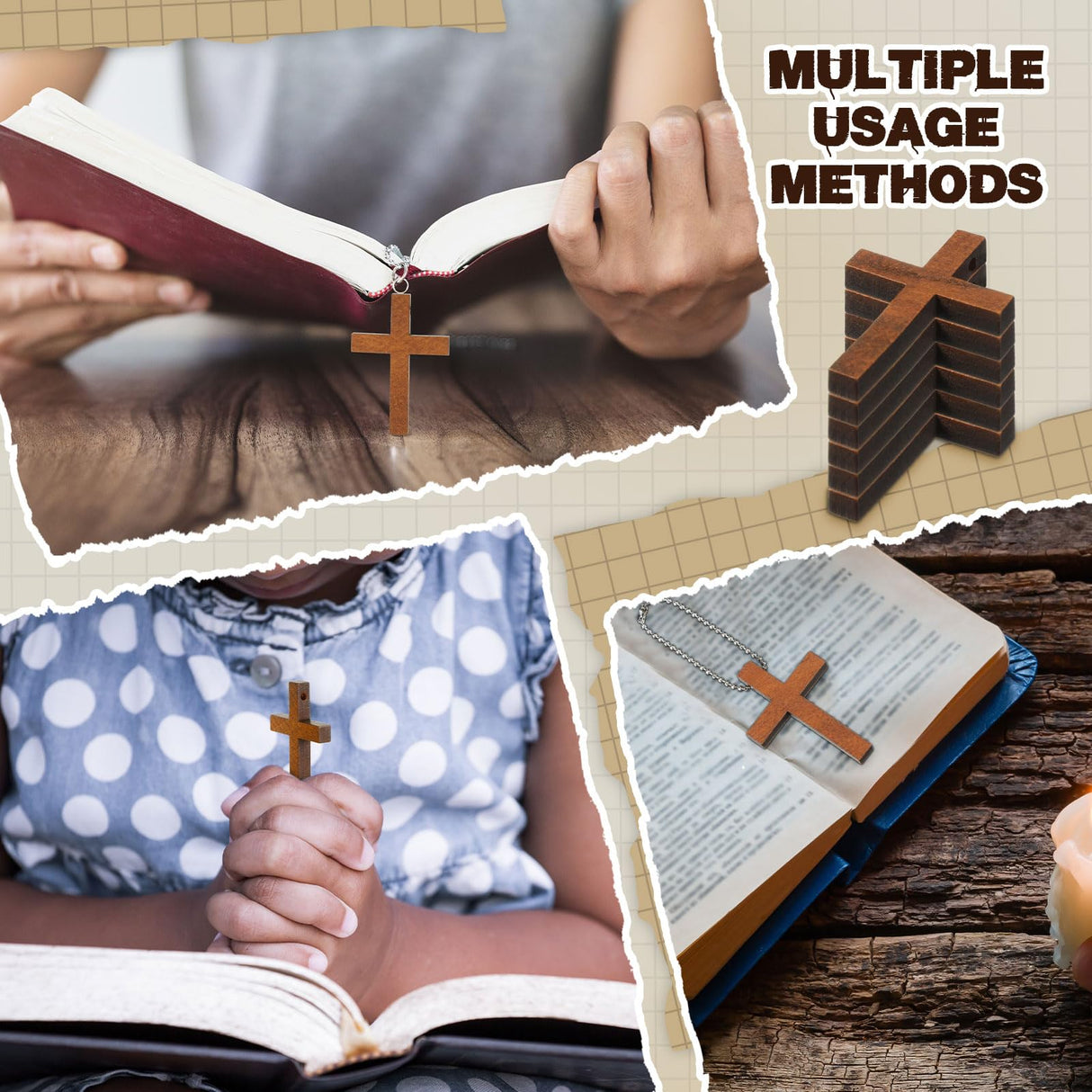 Tradder 100 Set Funeral Favors Set 100 Wooden Cross Keychain 100 Funeral Thank You Cards 100 Organza Bags for Celebration of Life Decorations, Funeral Guest Family Friends Loved Ones (Cross) Tradder