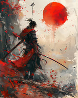 TUMOVO DIY Paint by Number for Adult, Warrior with Sword Painting by Numbers, Crimson Sun Adult Paint by Numbers Kits on Canvas, 16X20 Inch Paint by Numbers for Beginner Frameless TUMOVO