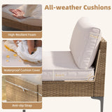 SunloungeCo 5-Piece Patio Furniture Set, Outdoor Wicker Sectional Sofa with Coffee Table, Anti-Slip & Thick All-Weather Cushions for Sunroom,Garden,Backyard, Beige SunloungeCo