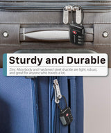 Fosmon TSA Approved Cable Locks for Luggage, Suitcase, Gun Case Lock with Push Release Button, 3 Digit Long Shackle Combination Wire Lock for Backpack Fosmon