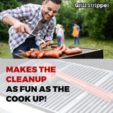 Grill Stripper BBQ Grill Brush – Bristle Free Grill Cleaner for Outdoor Grills with Triple- Grill Scraper, Replaceable Flame-Resistant Kevlar Scrubbing Sponge & Turn-Lock Head Grill Stripper