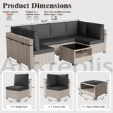 Aukreolis 10 Pieces Patio Furniture Set, Outdoor Sectional Wicker Sofa with Thick Cushions and Storage Coffee Table, Rattan Patio Conversation Sets for Deck Yard Poolside, Black Aukreolis