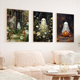 6 Packs Ghost Paint by Number for Adults Unframed,Halloween DIY Adult Painting by Numbers Kits on Canvas,Easy Acrylic Ghost Paint Kit Beginners for Home Decor 12x16 Inch Canrichshop