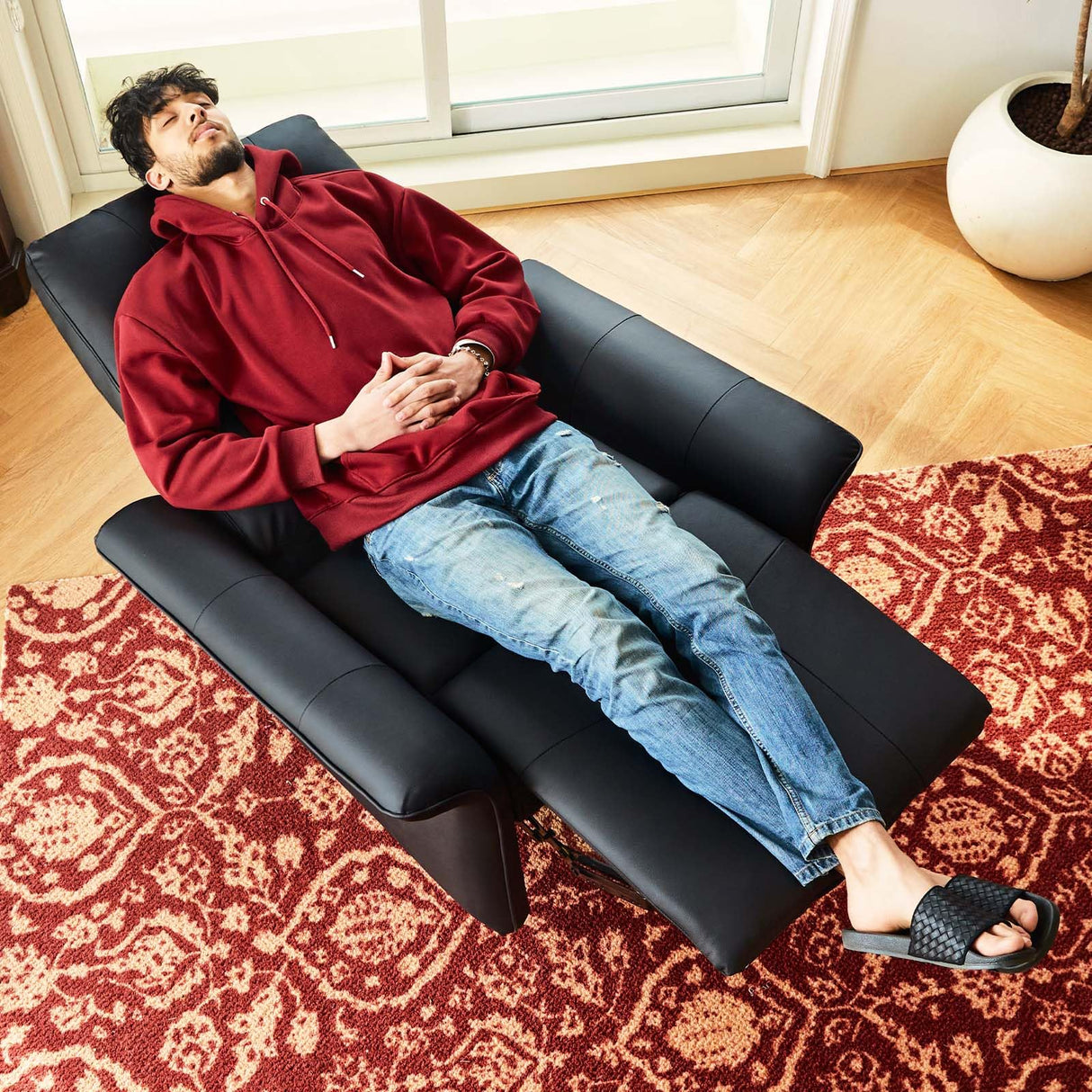 Belffin Leather Loveseat Recliner Sofa for Living Room Oversized Black Manual Reclining Couch for Living Room Double Recliner Home Theater Seating. Black Couch Belffin