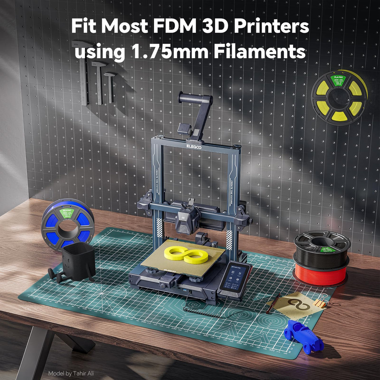 DEEPLEE PLA PRO Filament 1.75mm, Stronger Toughness 3D Printer Filament, PLA Filament Dimensional Accuracy +/- 0.02 mm, Neatly Wound, Fits Most FDM 3D Printer, 1KG Black Deeplee