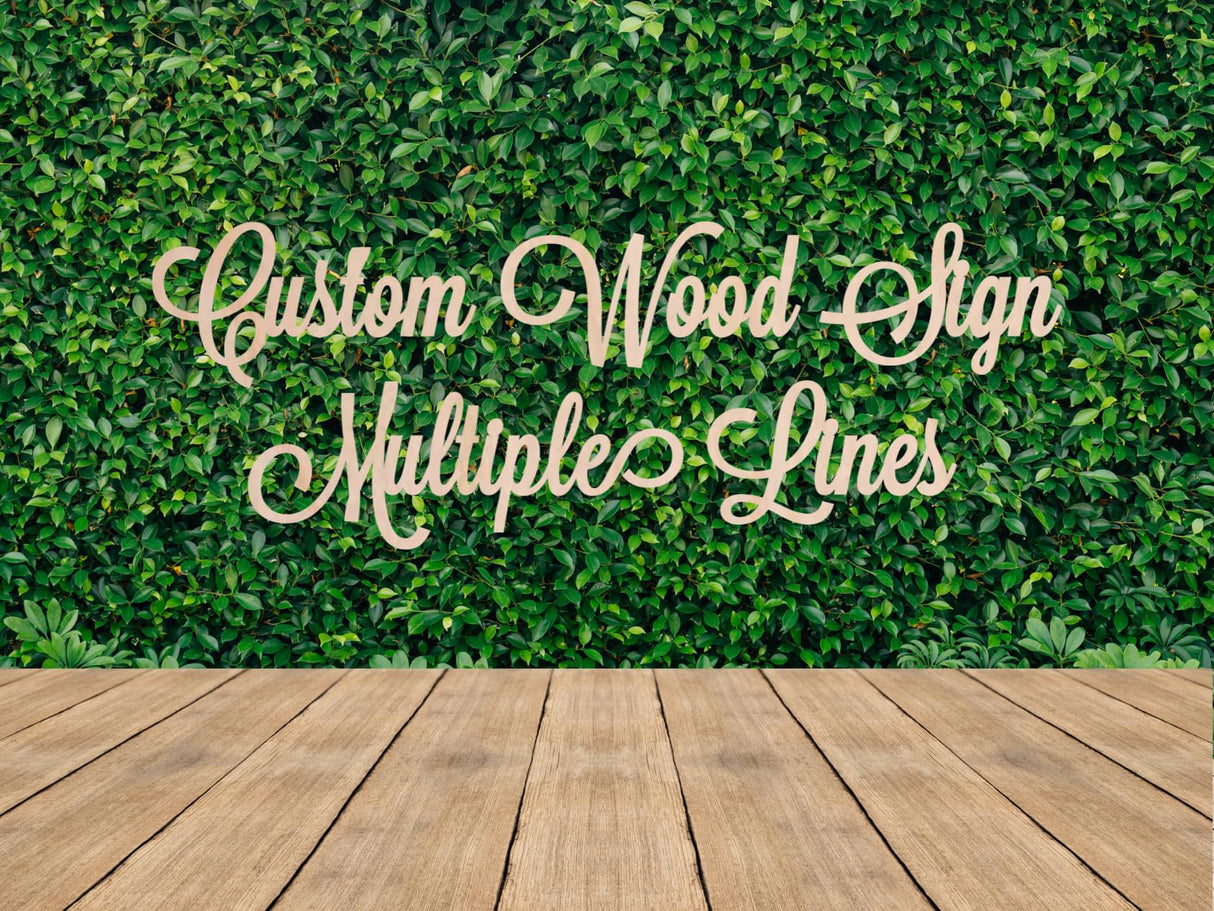 Personalized Wood Sign, Laser Cut. Select Favorite Font, Size and up to 3 Lines per Size. Live Preview. Professional Artwork