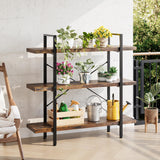 OtterOasis Heavy Duty 3-Tier Industrial Bookcase, 39" Wide Wood Bookshelf for Home Office, 120lbs Shelf Capacity, Rustic Open Shelving Display with Reinforced Horizontal Shelf for Living Room Bedroom OtterOasis