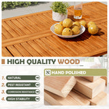 Devoko Patio Bar Set 5 Pieces Acacia Wood Patio High Top Bar Table and Stools Chairs Set Foldable Outdoor Bar Stools Set of 2 for Garden, Balcony Devoko