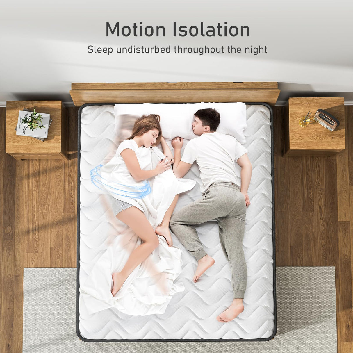 Twin Hybrid Innerspring Mattresses, 12 Inch Plush Mattress Foam Spring Mattress, Twin Size Mattress Bed in a Box with Pressure Relief, 75 x 39 x 12 Inch Mattress for Twin Bed Frames, Medium Firm XANGLO