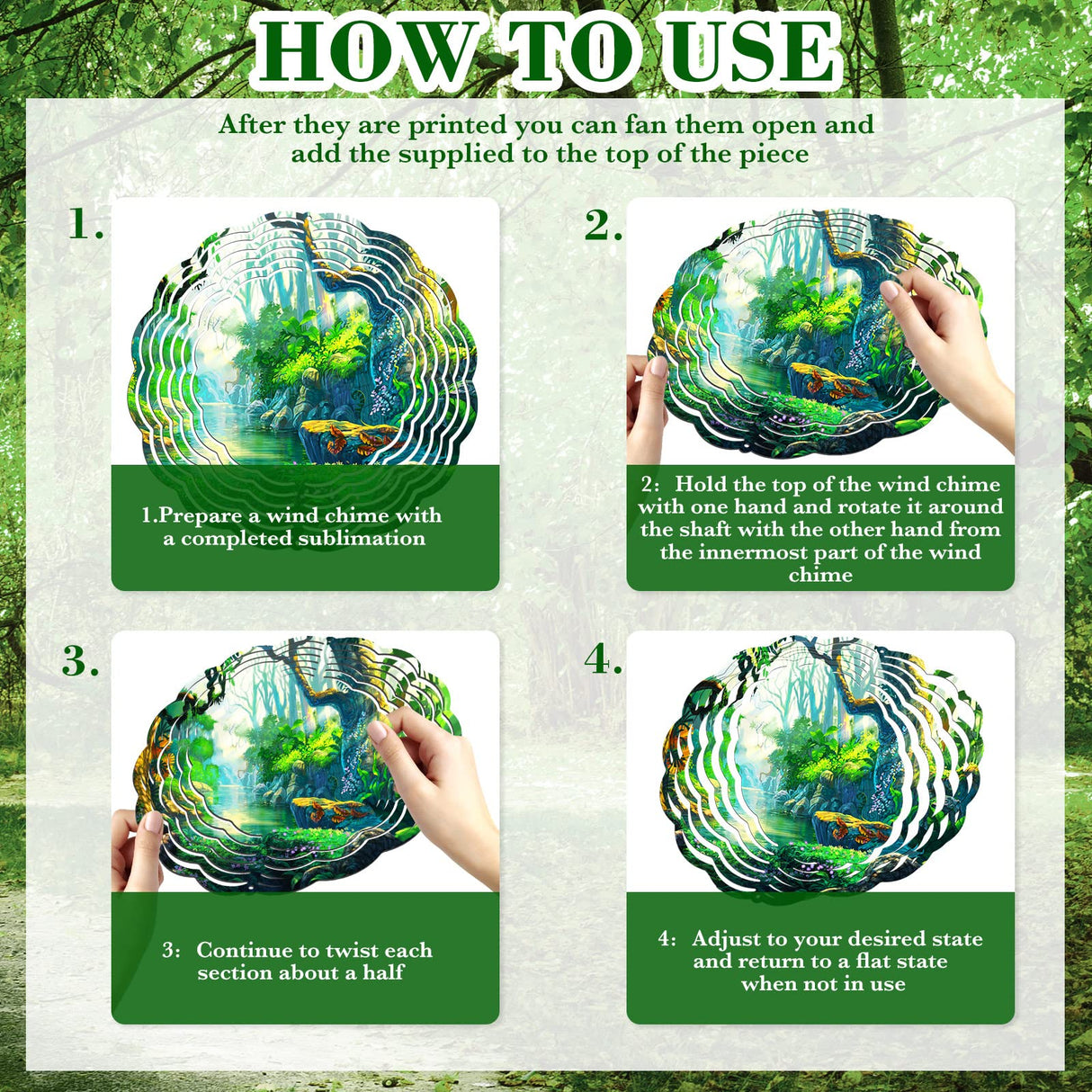 Remerry 10 Pack 10 Inch Sublimation Wind Spinner Blanks 3D Aluminum Metal Wind Spinners Whirligigs Wind Spinners DIY Crafts Ornaments for Garden Window Yard Porch Front Door Decoration(Round) Remerry