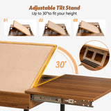 Becko US 2 in 1 Jigsaw Puzzle Table with 8 Sorting Trays, Foldaway & 3 Tilted Angle for Adjusted Height, Universal Wheels for Moves, Shelf Rack for Storage, 30 * 20.1 in for Puzzles Up to 1000 Pieces Becko US