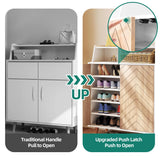 YITAHOME Shoe Cabinet with Doors, 5-Tier Shoe Storage Cabinet with Open Shelves, Large Capacity Wooden Shoes Rack Organizer with Pine Wood Legs for Entryway/Hallway/Closet, White YITAHOME