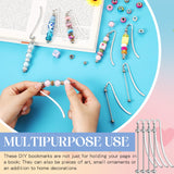 Dunzoom 20 Pcs Beadable Bookmarks DIY Metal Blank Bar Bookmark Silver for Beads Modern Beaded Bookmark Craft Jewelry Pendant Charm Gift for Book Lovers Student Teacher Office Supplies Dunzoom