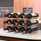 TRUDING Countertop Wine Rack - 12 Bottle Freestanding Wine Bottle Holder Stand - 3 Tier Wooden Wine Storage Rack - Wavy Wine Organizer for Cabinet TRUDING