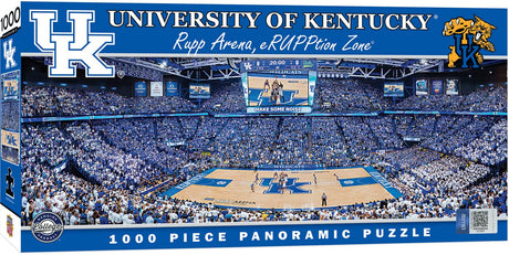 MasterPieces - 1000 Piece Jigsaw Puzzle, NCAA Kentucky Wild Cats, Panoramic Basketball Stadium View, Fun for Adults and Family, 13" x39 Masterpieces