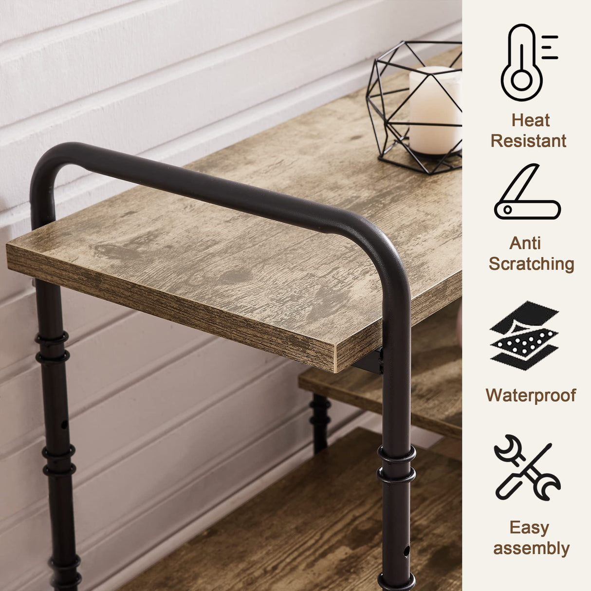 VECELO TV Stands for 55 Inch,Entertainment Center/Media Console Table with Adjustable Storage Shelves for Living Room/Bedroom,Grey VECELO