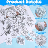 2 Sheets 39 PCS Water Soluble Embroidery Patterns, Stick and Stitch Embroidery Designs, Stick and Stitch Stencil Hand Stitching for Sewing Enthusiasts and Beginners, Large Flowers and Leaves YQQYG