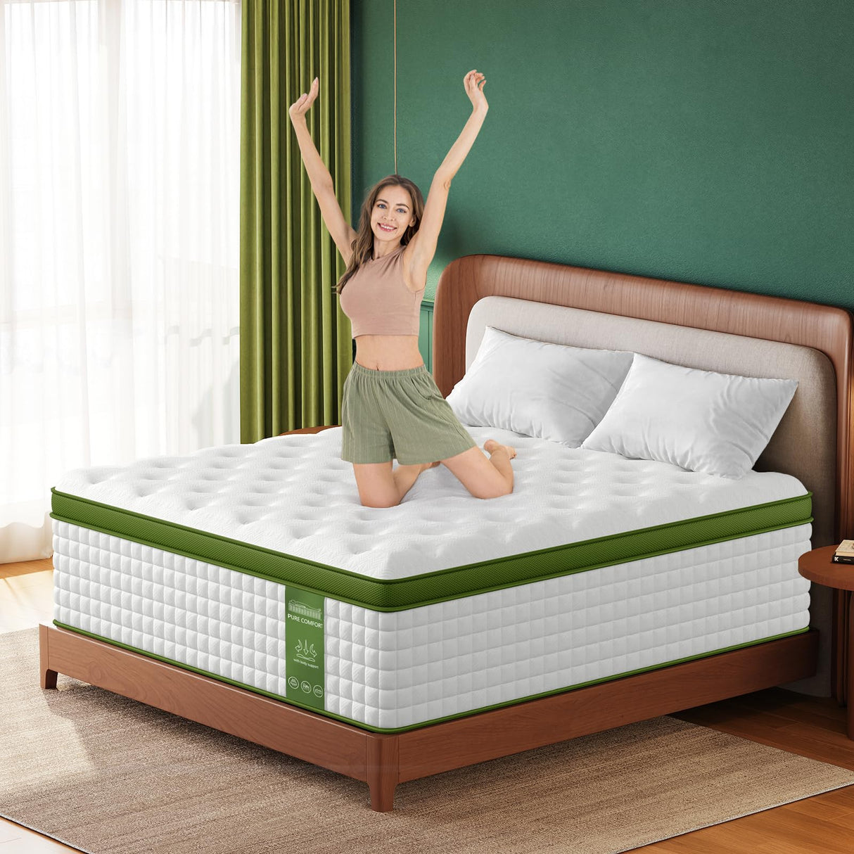 BedStory Queen Mattress for Side Sleepers & Couples,14 Inch Cooling Gel Hybrid Bed Extra Lumbar & Shoulder Support CertiPUR-US with 760+ Pocket Springs, Pain Relief Fiberglass-Free BedStory