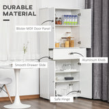 HOMCOM 72" Freestanding Kitchen Pantry Cabinet with 2 Large Double Door Cabinets and 1 Center Drawer, White HOMCOM