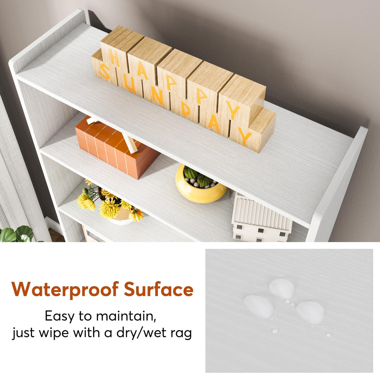 Tribesigns 72-inch Modern 6-Tier White Bookcase with Storage Shelves Tribesigns