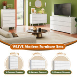WLIVE 6 Drawer Dresser for Bedroom, 47.24'' Wide Wood Dresser, White Dresser Storage Organizer with Sturdy Metal Handle, TV Stand for 55 inch TV, Chest of Drawers for Living Room, Hallway, Closet WLIVE
