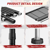 REIBII 73''W Storage Shelves Load 1650 LBS Metal Shelving 5-Tier Wire Shelving Unit for Storage Rack Adjustable Heavy Duty Metal Shelves for Pantry Kitchen Garage, 17.7" D x 73" W x 71" H REIBII