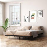 Gadroad Floating Bed Frame Queen Size with LED Lights & Charging Station, Platform Bed with Metal Slats Support, Heavy Duty Mattress Foundation/No Box Spring Needed/Noise Free/Easy Assembly (Queen) Gadroad