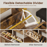 Dowinx Shoe Cabinet Storage with 2 Flip Drawers, Freestanding Shoe Organier Cabinet with Metal Legs, Farmhouse Narrow Shoe Stroage Cabinet Hidden for Entryway Hallway, Rustic Brown Dowinx