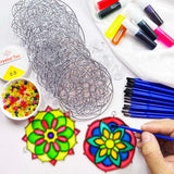 30 Sets Suncatcher Kit Mandala Suncatchers Window Art Paint Sun Catcher DIY Craft Kits Flower Suncatcher Kit for Summer Decoration Classroom Home Activity Art Project Birthday Party Favors AUEKIV