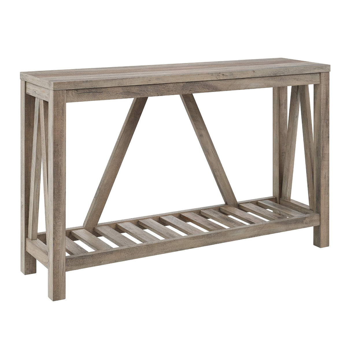 Walker Edison Modern Farmhouse Accent Entryway Table Entry Table Living Room End Table, 52 Inch, Grey Wash Walker Edison
