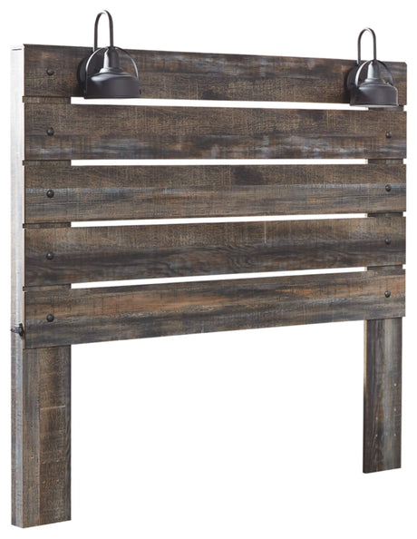 Drystan Queen Rustic Panel Headboard with USB Charging Stations by Signature Design by Ashley, Brown Signature Design by Ashley