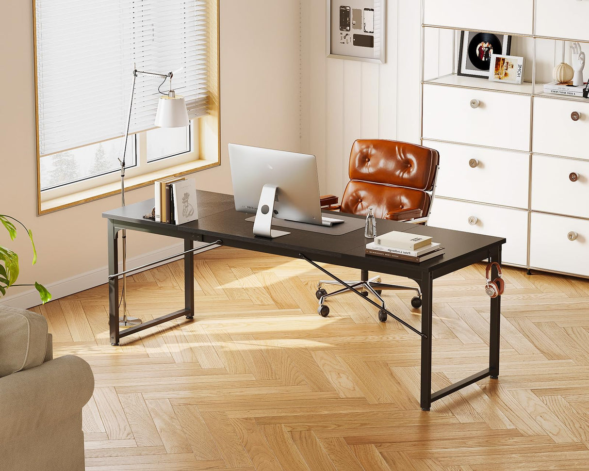 Coleshome 71 Inch Computer Desk, Modern Simple Style Desk for Home Office, Study Student Writing Desk, Black Coleshome