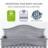 Evolur Cheyenne 5 in 1 Full Panel Convertible Crib, Storm Grey 58.25x31.25x53 Inch (Pack of 1) Evolur